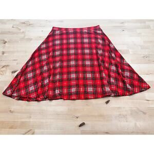 ASOS Academia Women’s Red Plaid Midi Skirt - Size 12 Clueless Preppy